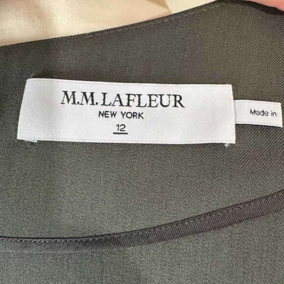 M.M. Lafleur Emily Dress in Olive Recycled WonderTex | Size 12 - Picture 8 of 13